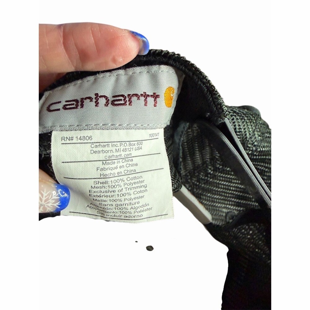 Carhartt Trucker Cap Unisex One Size Black Mesh Back Snapback Script - Picture 5 of 5